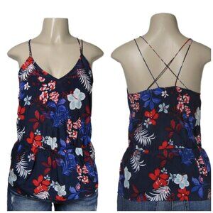 BANANA REPUBLIC NWT 100% silk Camisole Baby Doll Fairy  Floral Tropical Top XS
